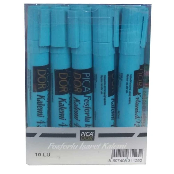 Picador Fosforlu Kalem Mavi 421 10 Lu (1 Paket 10 Adet) ürün görseli 1