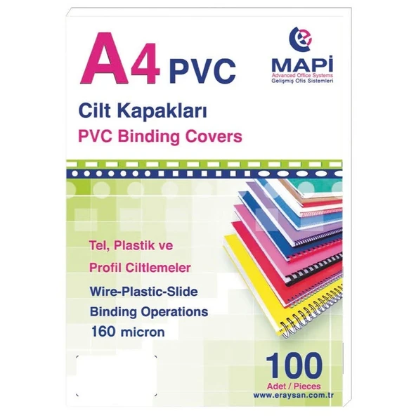 Mapi A-4 Cilt Kapağı 160 Mm Beyaz 2040200 (100 Lü Paket) ürün görseli 1