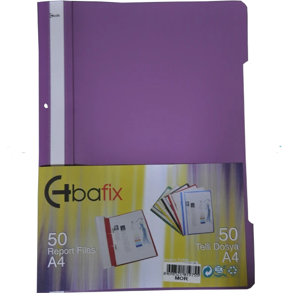 Bafix Telli Dosya Plastik A-4 Mor 66725 50 Li (1 Paket 50 Adet) ürün görseli 1