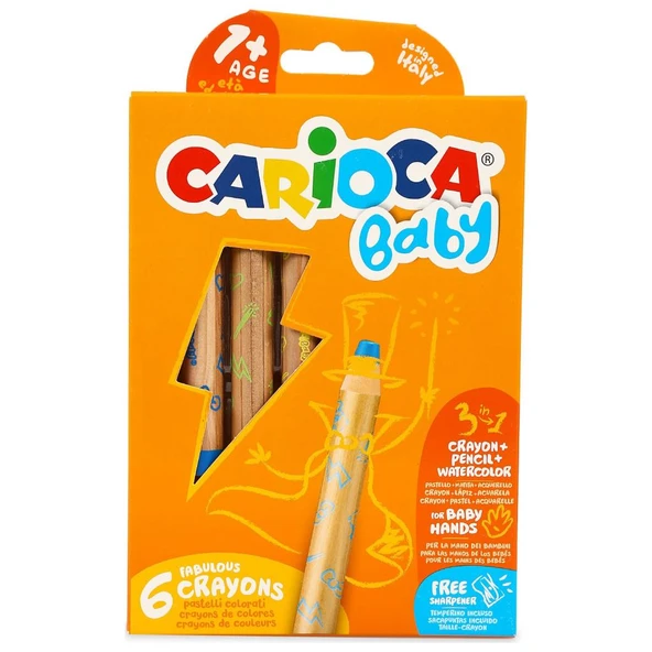 Carioca 42817 Jumbo Kuru Boya Kalemi Bebek Ahşap Gövdeli 3 In 1 ürün görseli 1
