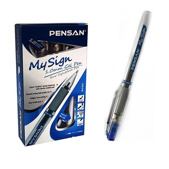 Pensan My-Sign Jell İmza Kalemi 1,0 Mm Mavi 12 Li (1 Paket 12 Adet) ürün görseli 1