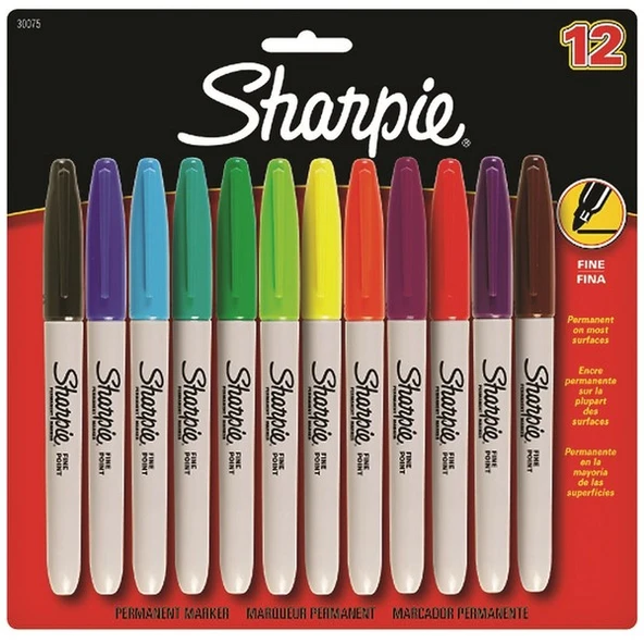 Sharpie 2065404 Permanent Fine Kalem Karışık Renk 12 Li ürün görseli 1