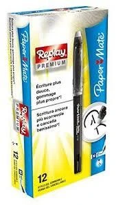 Paper Mate 1901322 Roller Kalem Replay Premium Jel 0.7 Mm Silinebilir Siyah (12 Li Kutu) ürün görseli 1