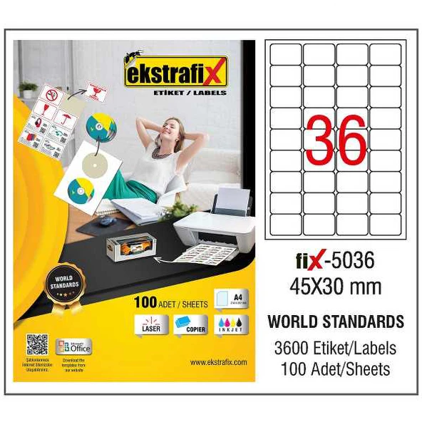 Ekstrafix Lazer Etiket 45X30Mm Fix -5036 8699071024095 ürün görseli 1