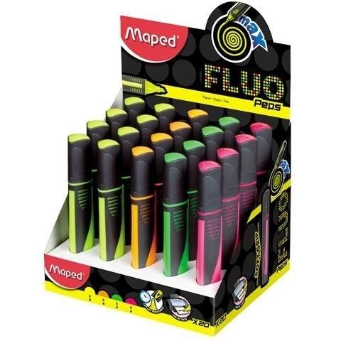 Maped 742937 Fosforlu Kalem Fluo Paps 4 Renk ( 20 Li Stand ) ürün görseli 1