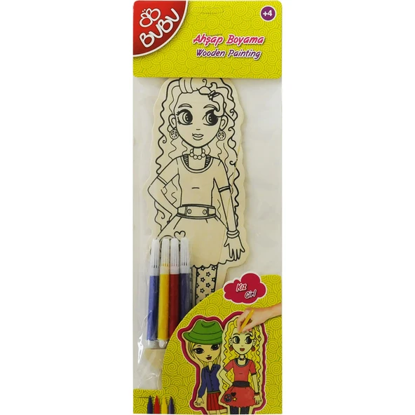 Bu-Bu Bubu-Ab0040 Ahşap Kız Boyama ürün görseli 1