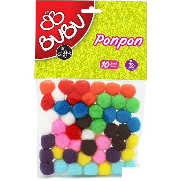 Bu-Bu Bubu00110 Ponpon 3 Cm 50 Li Karma ürün görseli 1
