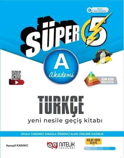 Nitelik 5. Sınıf Süper Türkçe A (Akademi) Yeni Nesile Geçiş Kitabı ürün görseli 1