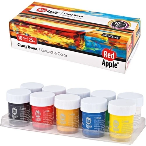 Red Apple Guaj Boya 25 ML 10 Renk RG103-10 ürün görseli 1