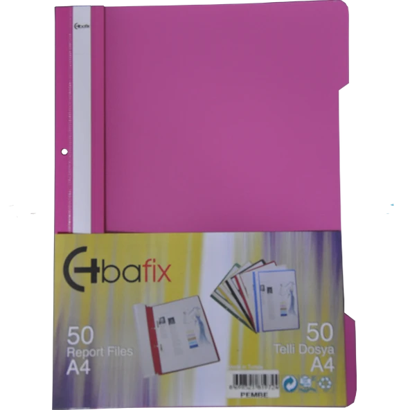 Bafix Telli Dosya Plastik A-4 Pembe 66726 50 Li (1 Paket 50 Adet) ürün görseli 1
