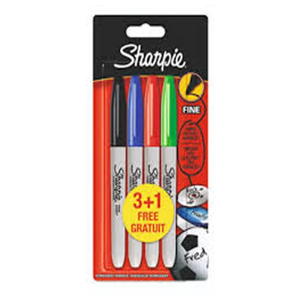 Sharpie 2065403 Permanent Fine Kalem Canlı Renkler 4 Lü ürün görseli 1