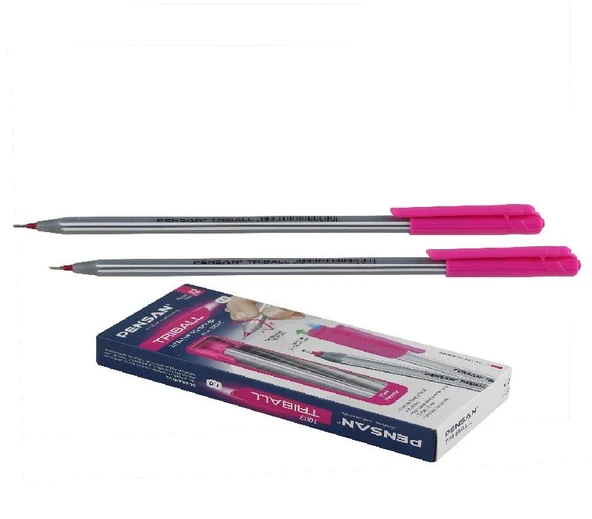 Pensan Tükenmez Kalem Triball 1.0 MM Bilye Uç Pembe 12 Li (1 Paket 12 Adet) PE01003TKPE ürün görseli 1