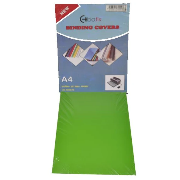 Bafix A-4 Pvc Cilt Kapağı 160 Micron Yeşil 106836 100 Lü (1 Paket 100 Adet) ürün görseli 1