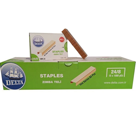 Delta 1521 Zımba Teli Sarı 24-8 1000 Tel 35 Sayfa (10 Paket) ürün görseli 1