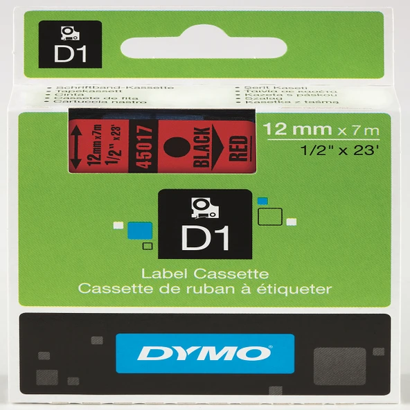 Dymo D1 Şerit S0720570 12-7Mt  Kırmızı-Siyah 45017 S0720570 ürün görseli 1