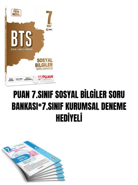PUAN 7.SINIF SOSYAL BİLGİLER SORU BANKASI*7.SINIF KURUMSAL DENEME HEDİYELİ ürün görseli 1