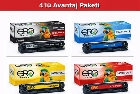 HP 203X | HP Pro M254dw Muadil Toner - 4 Renk Set ürün görseli 1