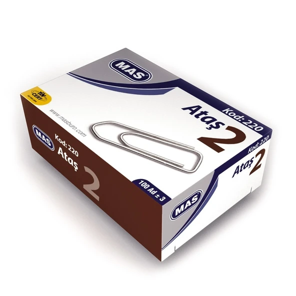 Mas 220 Ataş (Ataç) Nikel Kaplı No:2 100 Lü (24 Kutu) ürün görseli 1