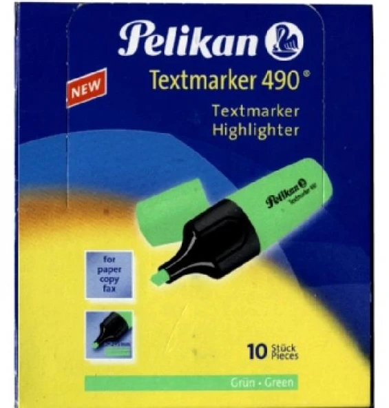 Pelikan 490 Fosforlu Kalem İşaret Kalemi 1-5 Mm Yeşil (10 Lu Kutu) ürün görseli 1
