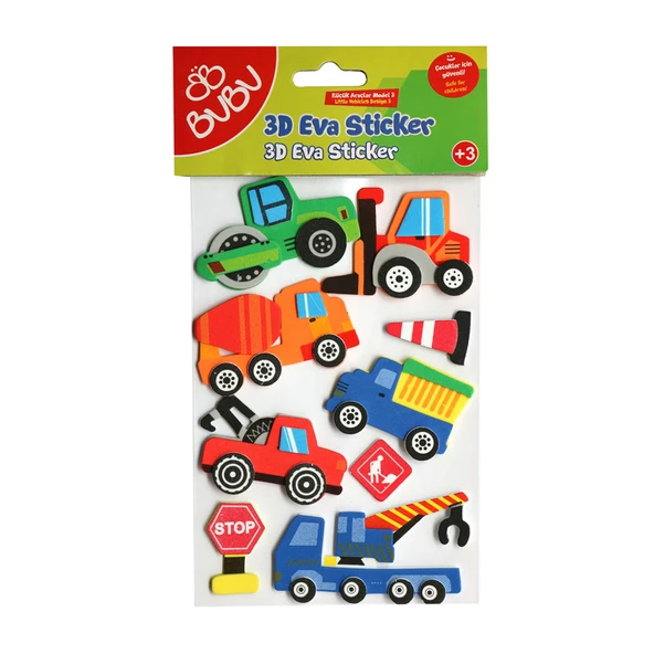 Bu-Bu 3D Eva Sticker Küçük Karışık Araçlar Bubu-Sts042 ürün görseli 1