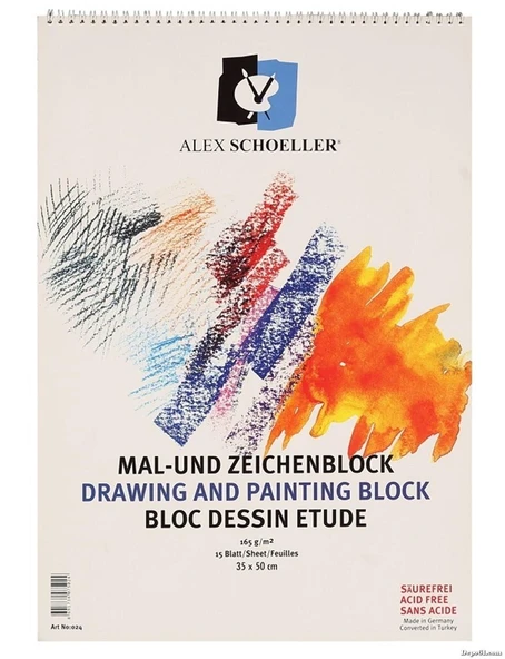 Alex Schoeller Teknik Resim Defteri Spiralli 15 Yaprak 35x50Cm 165 Gram ürün görseli 1