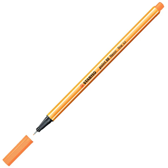 Stabilo 88/054 İnce Uçlu Keçeli Kalem 88 Point 0.4 Mm Fosforlu Turuncu (10 Lu Kutu) ürün görseli 1