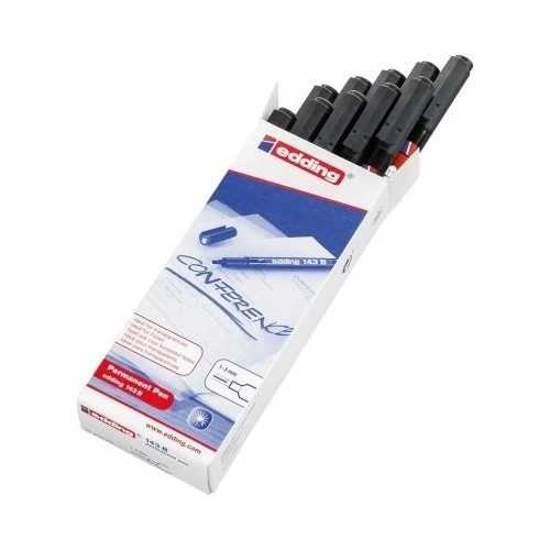 Edding 143B Asetat Kalemi Permanent B Seri 1-3 Mm Kesik Uç Siyah (10 Lu Kutu) ürün görseli 1