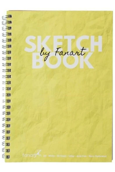 Fanart Academy Sketch Book Eskiz Çizim Defteri 120 Gr Spiralli 50 Yaprak A5 Sarı ürün görseli 1