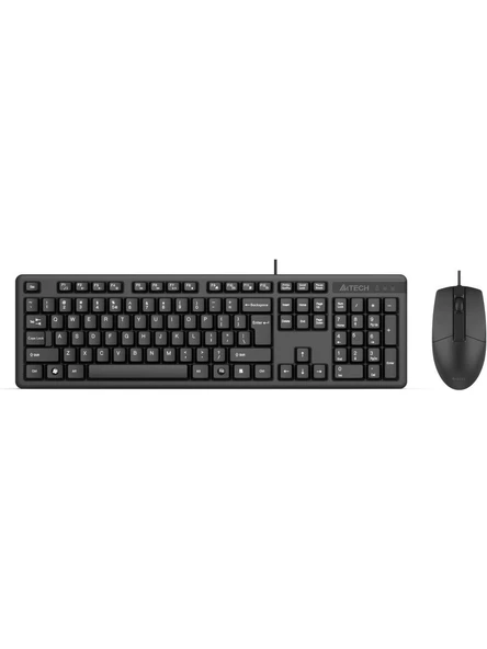 A4 Tech Kr-3330S Silent Q Usb Fn-Multimedya Kablolu Klavye + Optik Mouse Set Sessiz ürün görseli 1