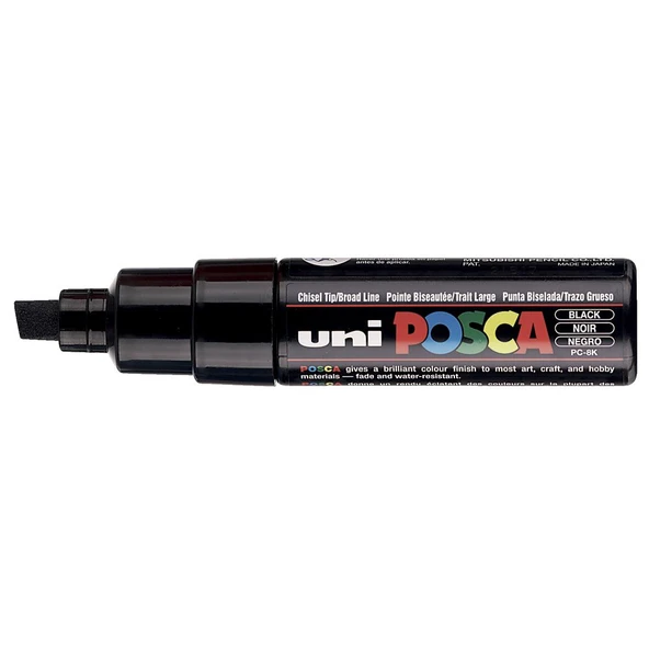 Uni-Ball Pc-8K Uni Posca Su Bazlı Poster Markör Boyama Kalemi 8.0 Mm Siyah (6 Lı Kutu) ürün görseli 1