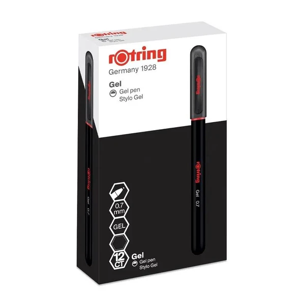 Rotring Jel Mürekkepli Tükenmez Kalem 0.7 Mm Siyah 2114436 (12 Li Paket) ürün görseli 1