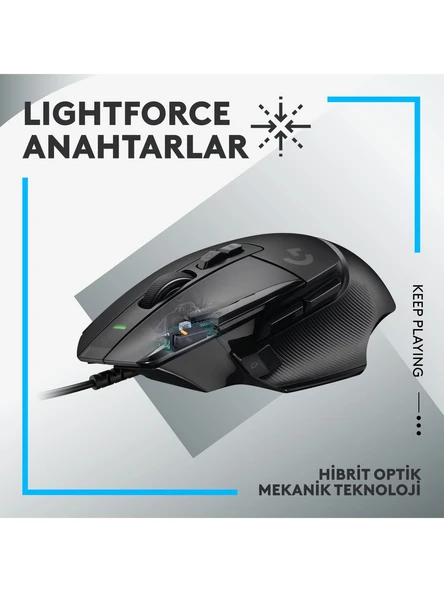 Logitech 910-006139 G502 X Lightspeed Hero Kablolu Gaming Mouse - Resim 2