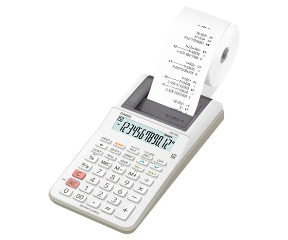Hr-8Rc-We 12 Hane Beyaz Şeritli Hesap Makinesi ürün görseli 1