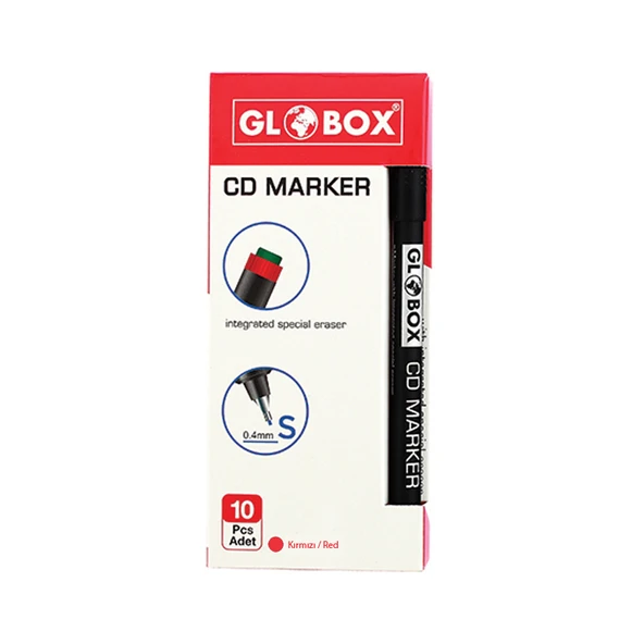 Globox 1002 Cd Kalemi S Kırmızı (10 Lu Kutu) ürün görseli 1