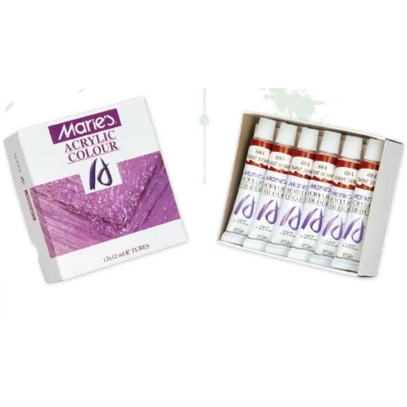 Maries Akrilik Boya Burnt Sienn 12 Ml. 684 12 Li Mrmar0203 (1 Paket 12 Adet) ürün görseli 1