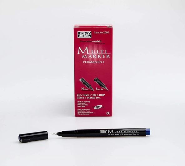 Marvy Asetat Kalemi Ohp S Uç Siyah 12 Li 2600S-1 (1 Paket 12 Adet) ürün görseli 1