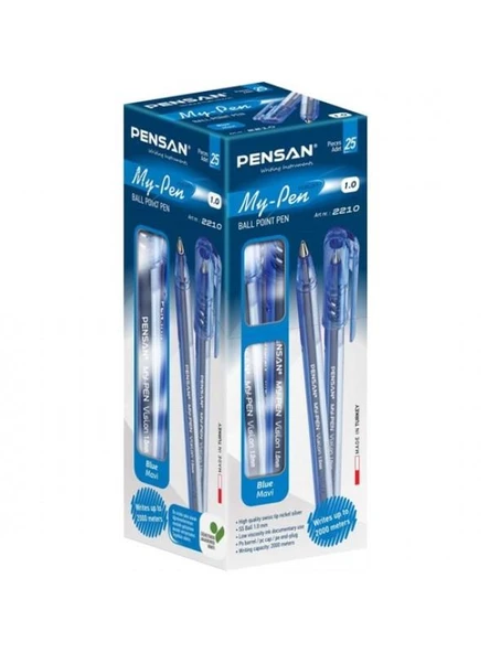 Pensan My-Pen Tükenmez Kalem 1,0 Mm Mavi 25 Li (1 Paket 25 Adet) ürün görseli 1