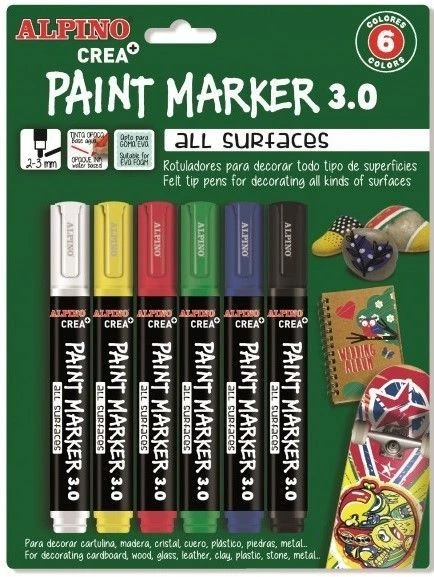 Alpino AR000250 Paint Crea Markör Kalemi 6 Lı ürün görseli 1