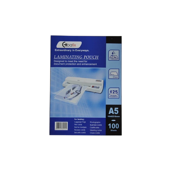 Bafix 154-216 Laminasyon Filmi A5 125 Micron 100 LÜ (1 paket 100 adet) ürün görseli 1