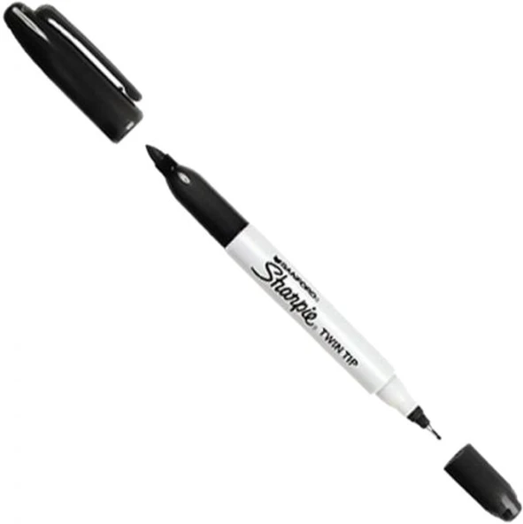 Sharpie S0811100 Markör Permanent Kalem Twin Çift Uçlu Siyah (12 Li Kutu) ürün görseli 1