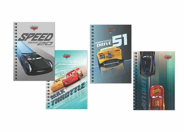 Keskin Color A6 Bloknot Spiralli Metalize Çizgili 80 Yaprak Cars 140400-33 (36 Lı Paket) ürün görseli 1