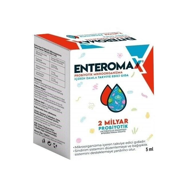 Enteromax Probiyotik Mikroorganizma İçeren Damla 5ml ürün görseli 1