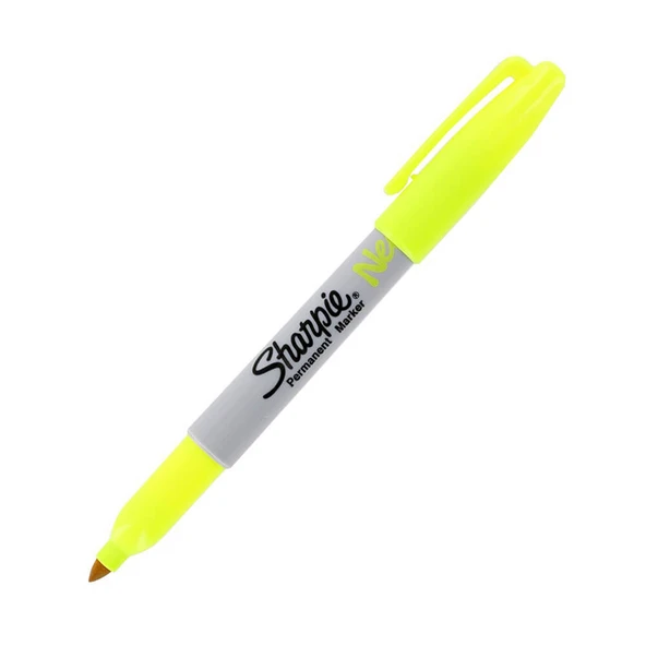 Sharpie S1881076 Permanent Markör Kalem Fine Yuvarlak Uçlu Neon Fosforlu Sarı (12 Li Kutu) ürün görseli 1