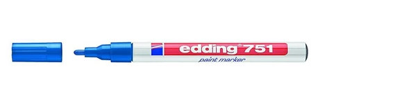 Edding 751 Markör Boya Dekor Kalemi 1-2 Mm Mavi Yuvarlak Uçlu (10 Lu Kutu) ürün görseli 1