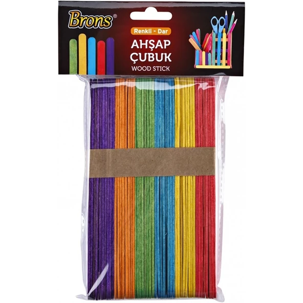 Brons Br-902 Ahşap Çubuk Renkli Dar (10 Paket) ürün görseli 1