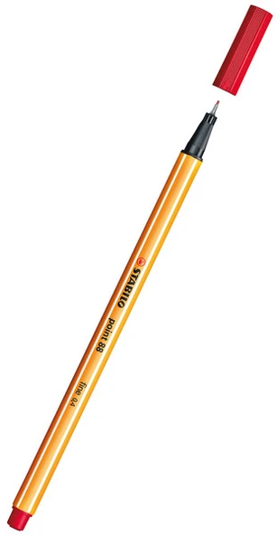 Stabilo 88/040 Keçe Uçlu İnce Kalem 88 Point 0.4 Mm Fosforlu Kırmızı (10 Lu Kutu) ürün görseli 1