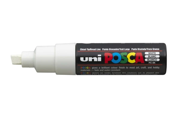 Uni-Ball Pc-8K Uni Posca Su Bazlı Poster Markör Boyama Kalemi 8.0 Mm Beyaz (6 Lı Kutu) ürün görseli 1