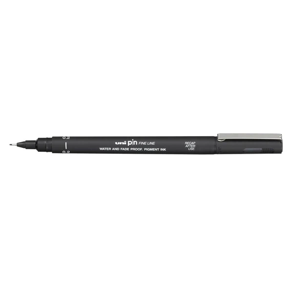 Uni-Ball Pin02-200 Teknik Çizim Kalemi Akrilik Uçlu Fine Line Pin 0.2 Mm Siyah (12 Li Kutu) ürün görseli 1