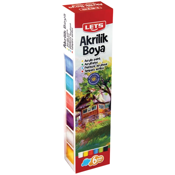 Lets L-5200 Akrilik Boya Ana Renkler 6 Renk 25 Mg. ürün görseli 1