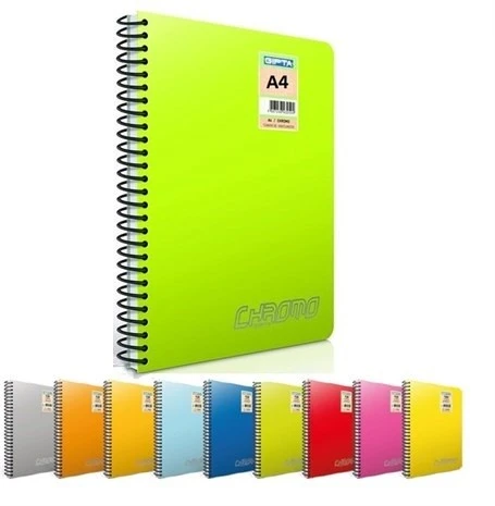 Gıpta A4 Spiralli Defter Chromo Plastik Kapak Kareli 60 Yaprak 3-1979000-2012 (12 Li Paket) ürün görseli 1